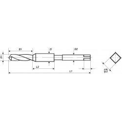 Metrikus (normál) gépi menetfúró CSH35 DIN371 HSS-E Balos
